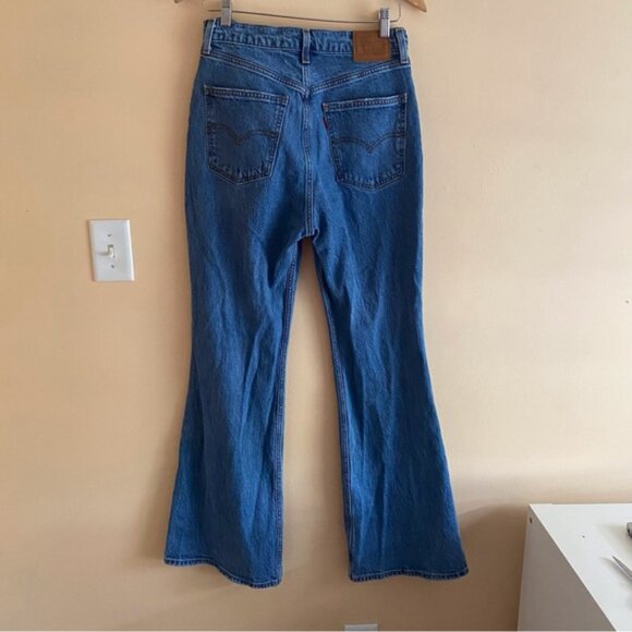 Levis 70'S High Rise Flare Jeans Woman 29x32 Medium Wash Western Festival Casual - Picture 3 of 16
